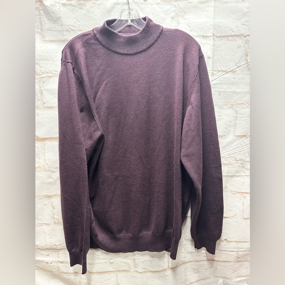 Nordstrom‎ men’s 100% fine Merino wool sweater XL made in Italy plum